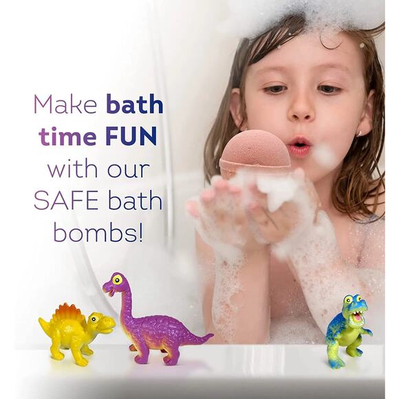 6 Bath Bombs for Kids with Funny Dinosaurs Toys - Picture 3 of 9